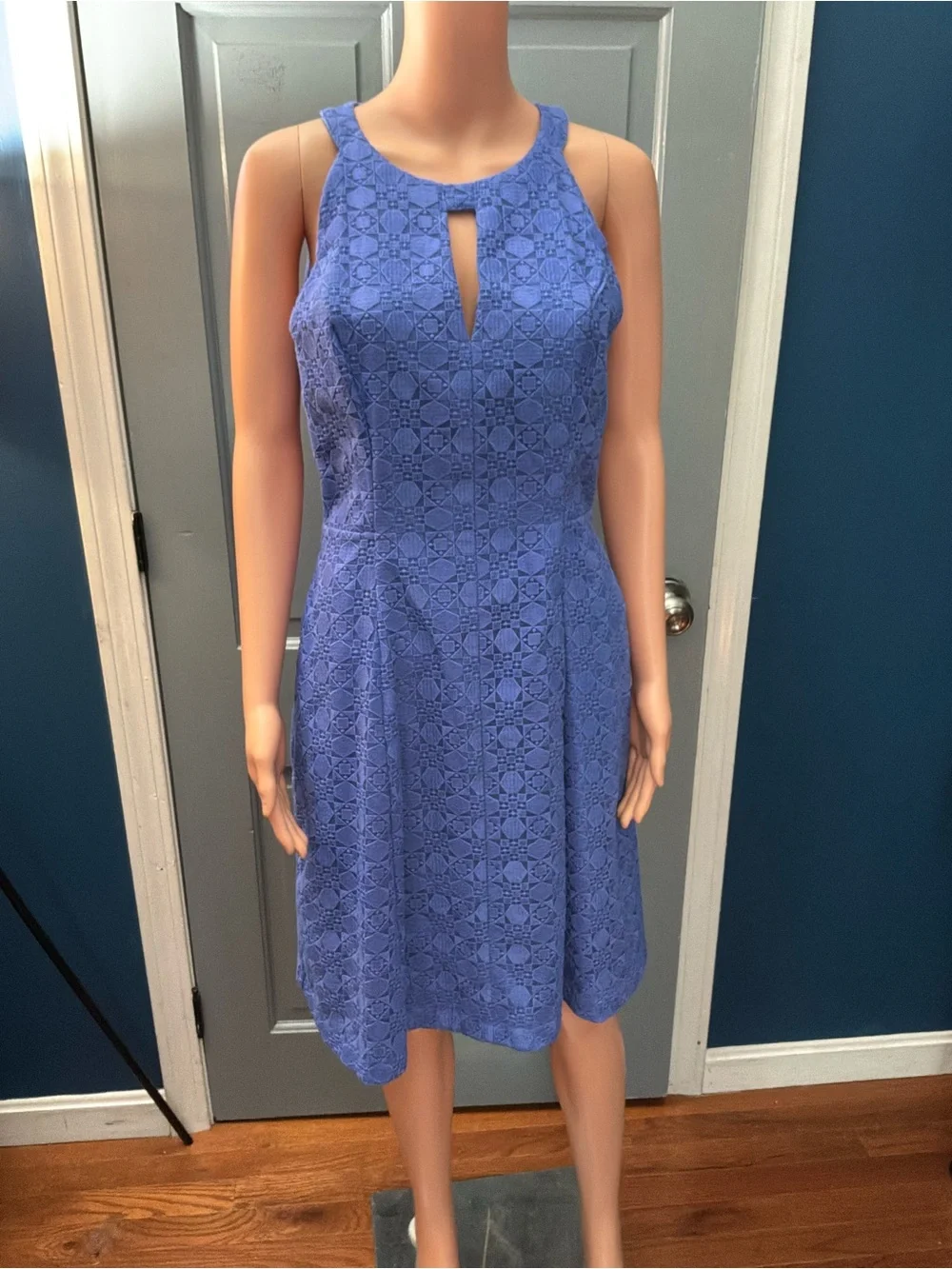 White House Black Market Periwinkle Lace Midi Dress